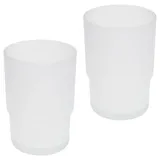 bremermann Glasbecher Weiß, Glas, 6.5x9.5x6.5 cm, Badaccessoires, Waschplatzzubehör, Zahnputzbecher