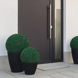 Mendler Künstlicher Busch HWC-O96, Buchskugel Dekopflanze Buchsbaumkugel Kunstpflanze Buxus, Outdoor, Polyethylen Ø 53cm