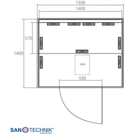 SANOTECHNIK Oslo für 2 Personen 150 cm x 150 cm