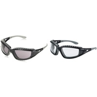 Bolle TRACPSF Schutzbrille mit Nylonband, kratzfest und beschlagfrei, schwarz/rauchfarben & Safety BOLTRACPSI „Tracker“ Schutzbrille mit klaren Gläsern, Einheitsgröße