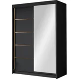 Mirjan24 Schiebetürenschrank Lungo III 120 x 200 x 58 cm Schwarz