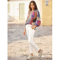 Heine Druckbluse heine champagner-royalblau-bedruckt