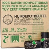 Hund IST König® Hundekotbeutel biologisch abbaubar 100% kompostierbare Kotbeutel für Hunde 270 St