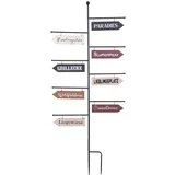 Harms DS Gartenschild Wegweiser, 8 Planken beschriftet, Eisenschild, Metallschild 125 cm hoch