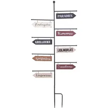 Harms DS Gartenschild Wegweiser, 8 Planken beschriftet, Eisenschild, Metallschild 125 cm hoch