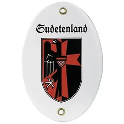 Länderwappen Sudetenland Emailliertes Schild 15 x 10 cm