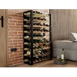 LENMAR Weinregal 118 x 74 x 27 cm Schwarz