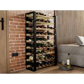 LENMAR Weinregal 118 x 74 x 27 cm Schwarz