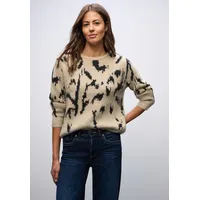 STREET ONE Damen, 3015735 Softer Jacquard Pullover sanded beige