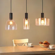 GBLY Pendellampe 3-flg. 25 cm Glas/Metall