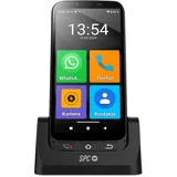 SPC Zeus 4G PRO + Smartphone für Senioren | Einfacher Modus mit XXL-Symbolen | SOS-Taste, Fernkonfiguration | 4GB RAM, 64GB ROM, Android 11, 13MP Kamera, Ladestation, 5,5", Schwarz
