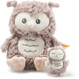 Steiff Kuscheltier Ollie Eule Spieluhr, Süßes Stofftier, Jungen, Mädchen & Babys ab 0 Monaten, Soft Cuddly Friends, Plüschtier 21 cm, Beige, 241840