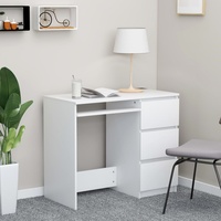 Schreibtisch Weiß 90 x 45 x 76 cm Spanplatte | Computertisch Bürotisch einfache Montage für Büro