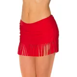 Aquarti Damen Bikinihose mit Rock Seitliche Raffung, Farbe: Rot, Größe: 40 - 40