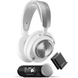 SteelSeries Gaming Headset Arctis Nova Pro Wireless P White - kabelloses Gaming Headset mit Station und aktiver Geräuschunterdrückung