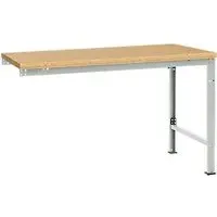 Manuflex Ansatztisch UNIVERSAL Spezial, Tischplatte Multiplex, 1500x1000, lichtgrau