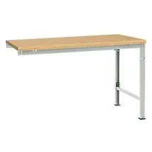 Manuflex Ansatztisch UNIVERSAL Spezial, Tischplatte Multiplex, 1500x1000, lichtgrau