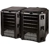 Prosperplast Komponist 800 l Compoteen -Kunststoffmodul in Schwarz, 82,6 (hoch) x 135 (Breite) x 71,9 (tief) cms