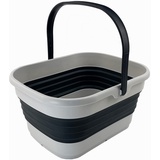 SAMMART 13L Faltbarer Korb mit Griff – Tragbarer Picknickkorb/Krater für den Außenbereich – Faltbare Einkaufstasche – Platzsparender Aufbewahrungsbehälter (Grey/Slate Grey (SH))