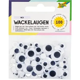 Folia Wackelaugen weiß sortiert 100 Stück
