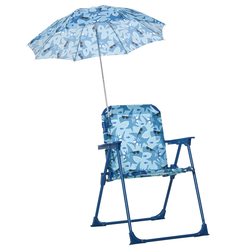 Outsunny Kinder-Campingstuhl mit Sonnenschirm 39 x 39 x 52 cm(LxBxH)   mit Sonnenschirm Kinder-Strandstuhl Klappstuhl für 1-3 Jahre