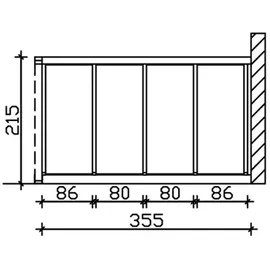 SKANHOLZ Seitenwand 355 x 200 cm weiß