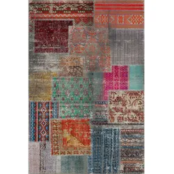 Bamyum Denise Bedruckter 120x180 Teppich Chenille-Druck Maschinell Hergestellt
