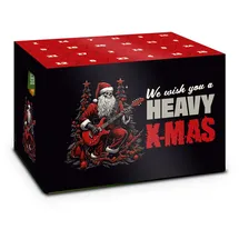 itenga Adventskalender Aufsatz für Bierkasten Männer Adventskalender Stülper - zum Selber Befüllen Bieradventskalender (We wish you a Heavy X-Mas)