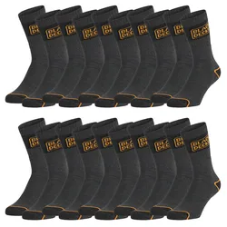 Black+Decker Crew Work Socks Unisex Herren Damen Arbeitssocken 10er Pack in 39-42 Grau