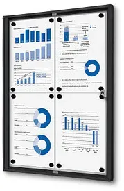 Showdown® Displays Schaukasten Economy schwarz 4x DIN A4