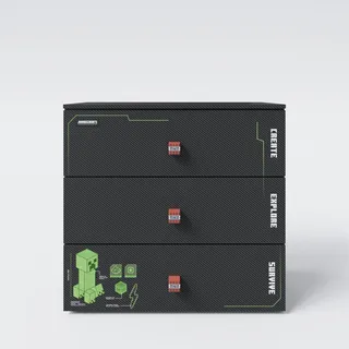 Phoenix Group AG original Minecraft Kommode mit 3 Schubladen und LED Beleuchtung