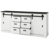 furn.design Sideboard 201 x 91 x 43 cm Weiß / Anthrazit