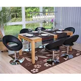 Mendler 6er-Set Esszimmerstuhl Eßzimmerstuhl Stuhl Palermo ~ schwarz