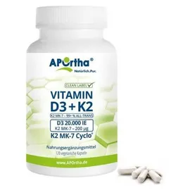 APOrtha Vitamin D3 20.000 I.e.+k2 200 ug mit Quinoapulv.Kaps.