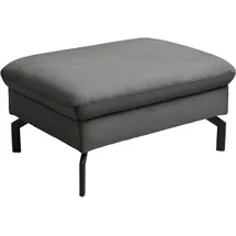 die planbar Hocker PN-EM20028 Glattleder 87 x 45 x 65 cm Grau/Schwarz