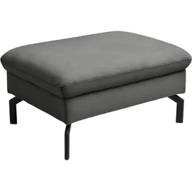 die planbar Hocker PN-EM20028 Glattleder 87 x 45 x 65 cm Grau/Schwarz