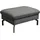 die planbar Hocker PN-EM20028 Glattleder 87 x 45 x 65 cm Grau/Schwarz