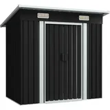 YEZIYIYFOB Gartenhaus Gartenschuppen 190x124x181 cm Anthrazit Stahl Gartenschrank GeräTehaus Gartenhaus Metall Fahrradgarage Fahrradbox Fahrradunterstand Wetterfest mit 2 Lüftungsschlitzen