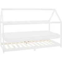 ML-Design Hausbett 90 x 200 cm Kiefer weiß