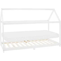 ML-Design Hausbett 90 x 200 cm Kiefer weiß