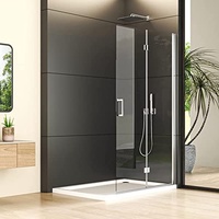 Goezes Walk in Duschwand 120x195cm Walk in Duschabtrennung Doppel Faltbar Dusche Duschtrennwand 6mm ESG Nano Easy-clean Glas Glastrennwand Glaswand