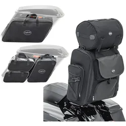 Sissybar Tasche SXL + Koffer Innentaschen passend für Harley Davidson Touring 08-24 Paar