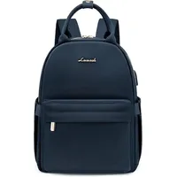 LOVEVOOK Rucksack (Tagesrucksack mit USB Mini Backpack Elegant Casual Daypack für Reise), Kleiner Leder Rucksack Damen Klein Cityrucksack Handtasche Wasserdicht blau
