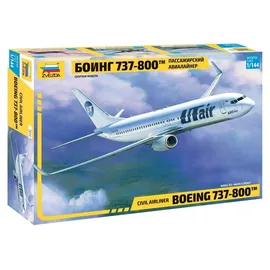 Zvezda 500787019 - 1:144 Boeing 737-800, Modellbau, Bausatz, Standmodellbau, Hobby, Basteln, Plastikbausatz,Unlackiert