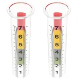 TOVINANNA 2 Stück Regenmesser Ersatzglas aus Frostsicherem Glas mit Klarer Skala Dekorativer Gartenregenmesser für Outdoor mit Vielseitiger Nutzung im Freien