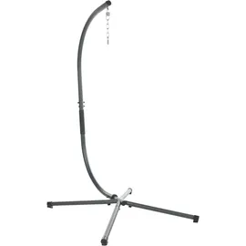 Beliani Hängesessel mit Gestell Avegno Stoff Dunkelgrau