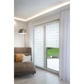 K-HOME Doppelrollo MARITIM bedruckt 60 x 200 cm weiß