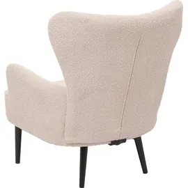 Mendler Lounge-Sessel HWC-K37 Chenille 75 x 80 x 75 cm creme-beige mit Kissen