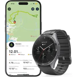 Hama 7010 BT 46 mm Kunststoffgehäuse schwarz Sportarmband schwarz M