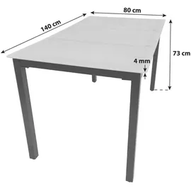 VCM Gartentisch 140 x 80 x 73 cm Anthrazit/Grün